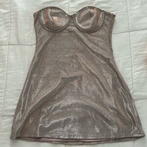 Light pink sparkly Lelis dress with rhinestones